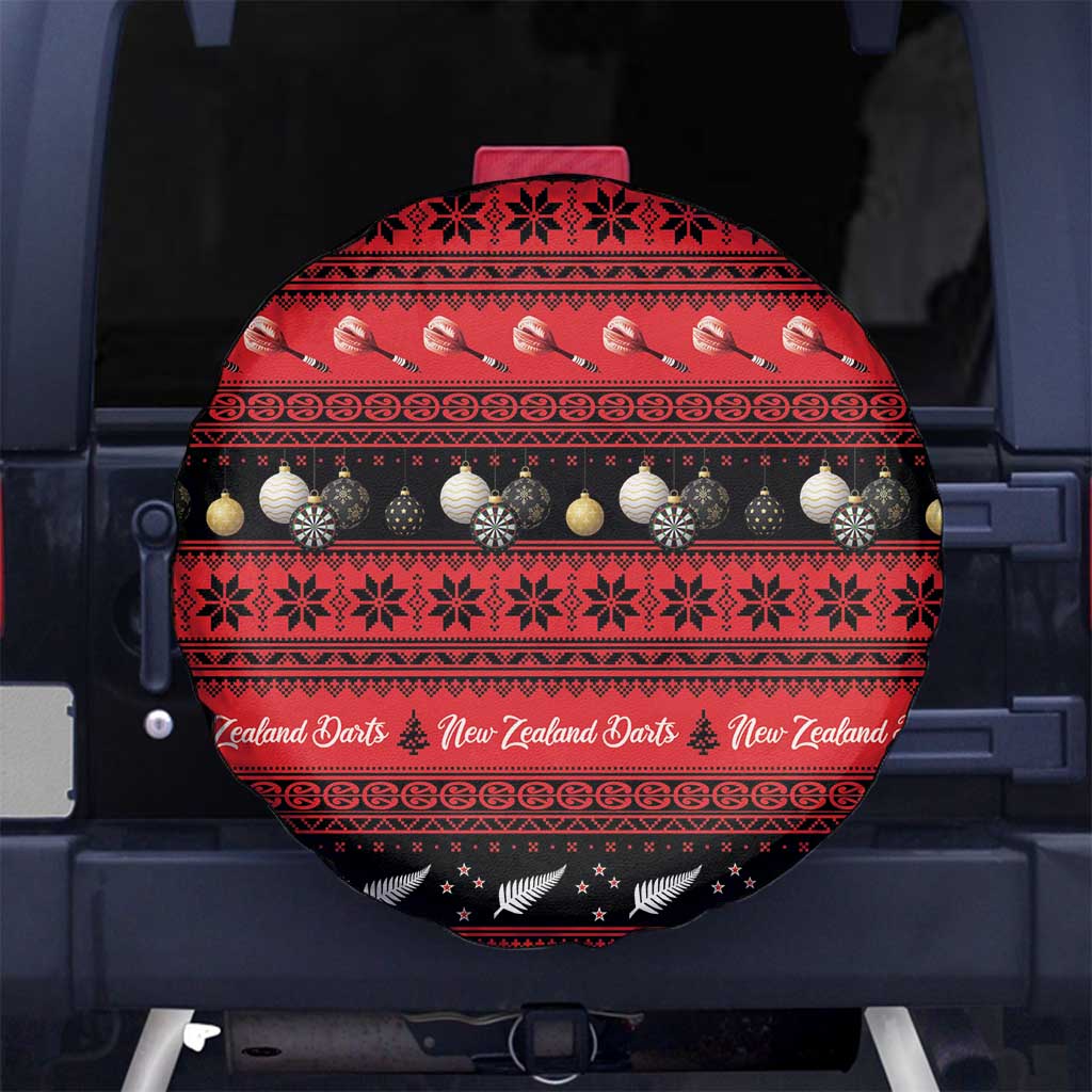 New Zealand Darts Christmas Spare Tire Cover Merry Xmas Aotearoa Maori Red LT14 No hole Red - Polynesian Pride