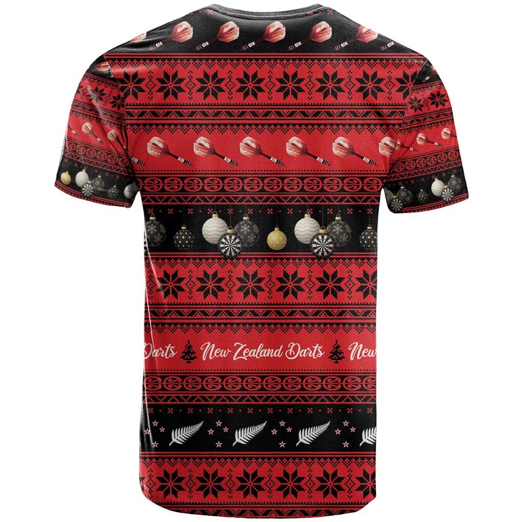 New Zealand Darts Christmas T Shirt Merry Xmas Aotearoa Maori Red LT14 - Polynesian Pride