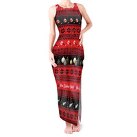 New Zealand Darts Christmas Tank Maxi Dress Merry Xmas Aotearoa Maori Red LT14 Women Red - Polynesian Pride