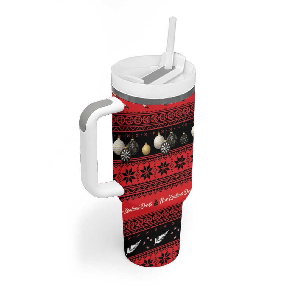New Zealand Darts Christmas Tumbler With Handle Merry Xmas Aotearoa Maori Red LT14 - Polynesian Pride