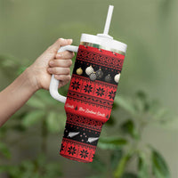 New Zealand Darts Christmas Tumbler With Handle Merry Xmas Aotearoa Maori Red LT14 - Polynesian Pride