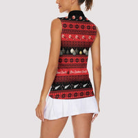 New Zealand Darts Christmas Women Sleeveless Polo Shirt Merry Xmas Aotearoa Maori Red LT14 - Polynesian Pride