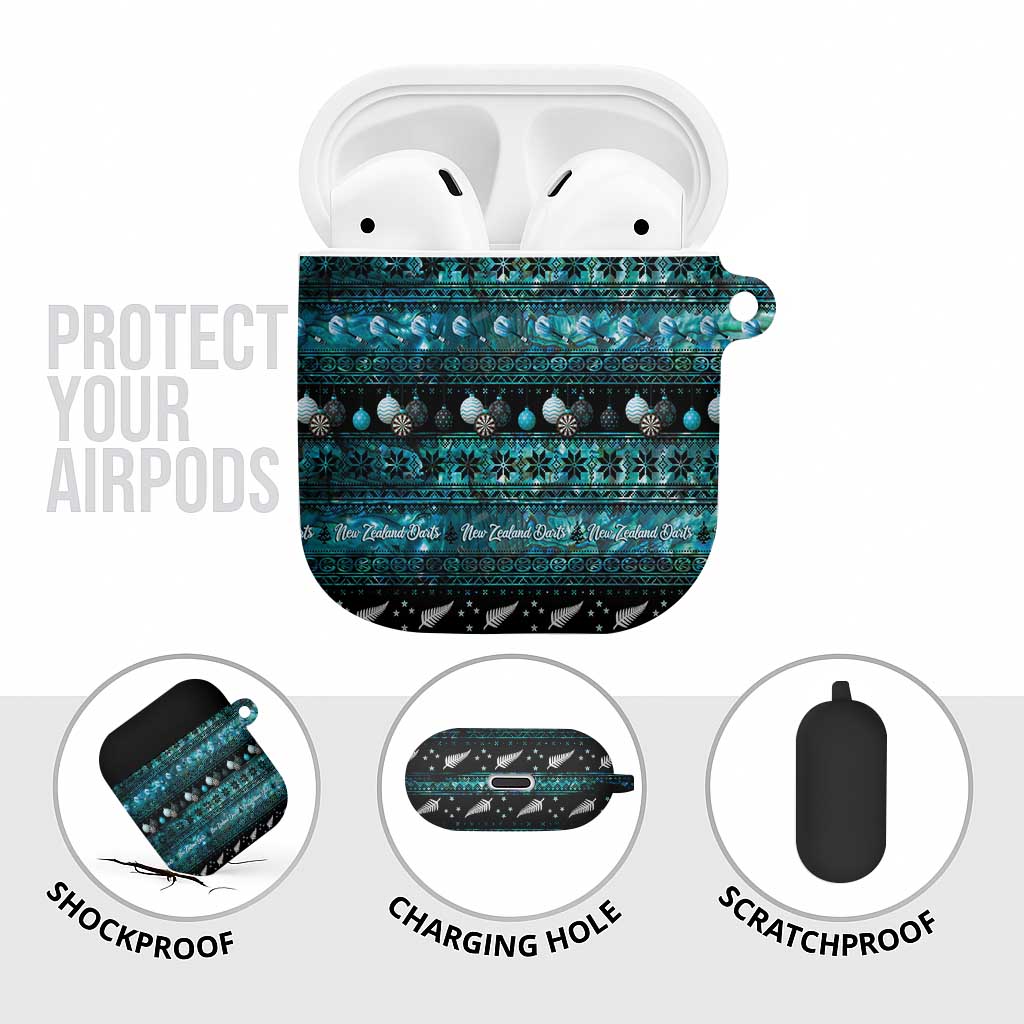 New Zealand Darts Christmas AirPods Case Merry Xmas Aotearoa Maori Paua Shell LT14 - Polynesian Pride
