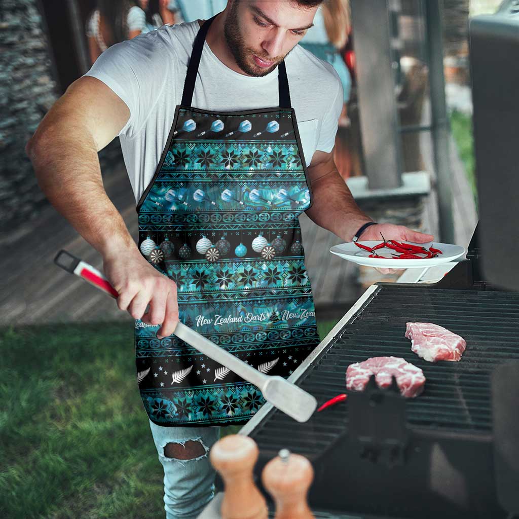 New Zealand Darts Christmas Apron Merry Xmas Aotearoa Maori Paua Shell - Polynesian Pride