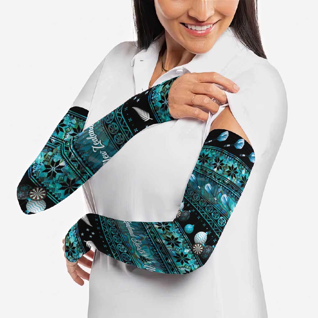 New Zealand Darts Christmas Arm Sleeves Merry Xmas Aotearoa Maori Paua Shell LT14 - Polynesian Pride