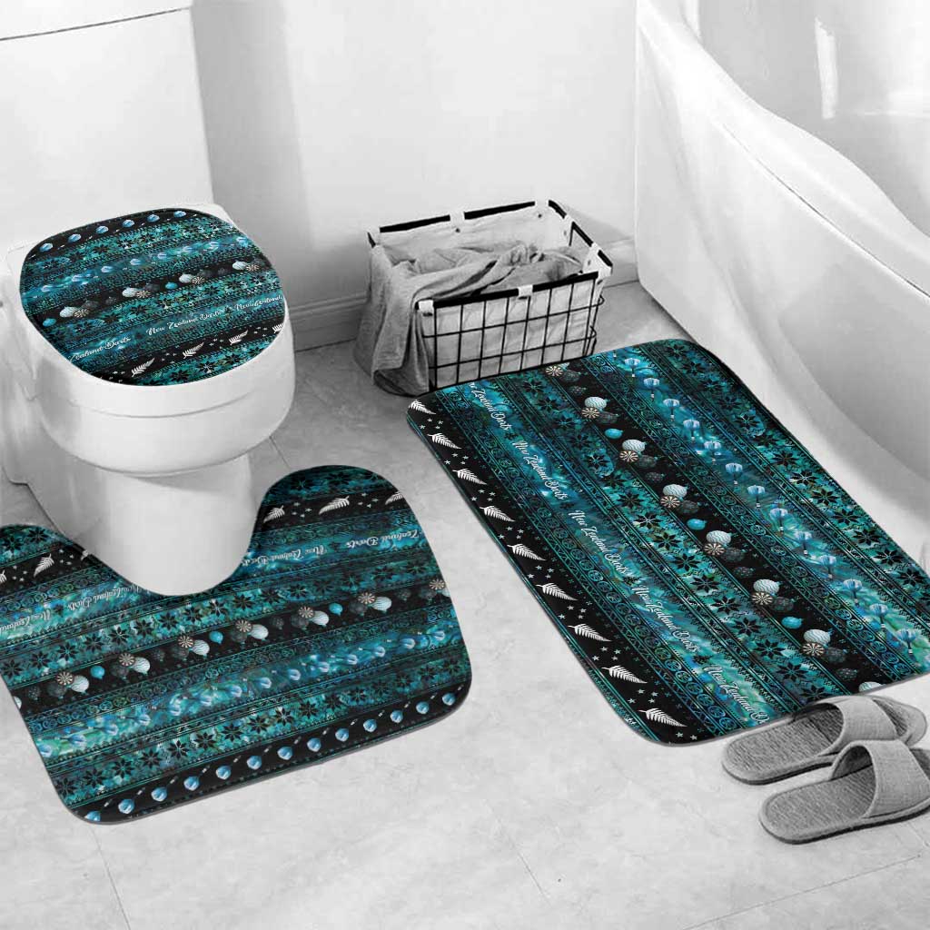 New Zealand Darts Christmas Bathroom Set Merry Xmas Aotearoa Maori Paua Shell - Polynesian Pride