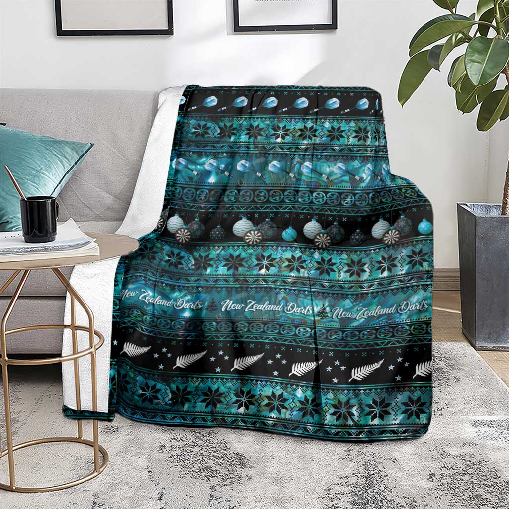 New Zealand Darts Christmas Blanket Merry Xmas Aotearoa Maori Paua Shell - Polynesian Pride