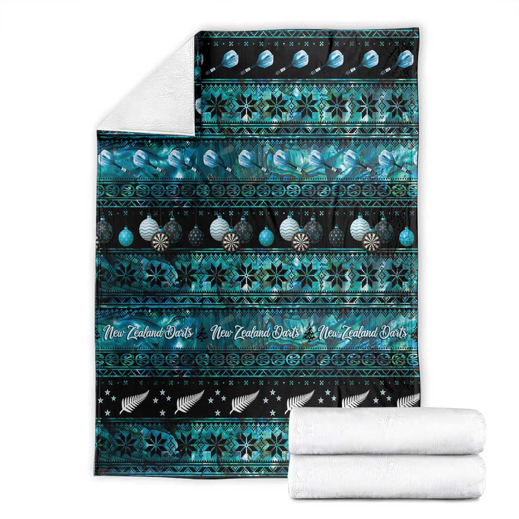 New Zealand Darts Christmas Blanket Merry Xmas Aotearoa Maori Paua Shell - Polynesian Pride