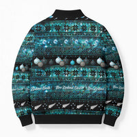 New Zealand Darts Christmas Bomber Puffer Jacket Merry Xmas Aotearoa Maori Paua Shell - Polynesian Pride