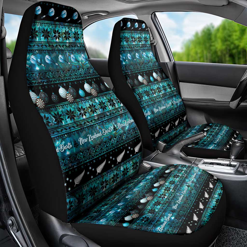 New Zealand Darts Christmas Car Seat Cover Merry Xmas Aotearoa Maori Paua Shell LT14 - Polynesian Pride