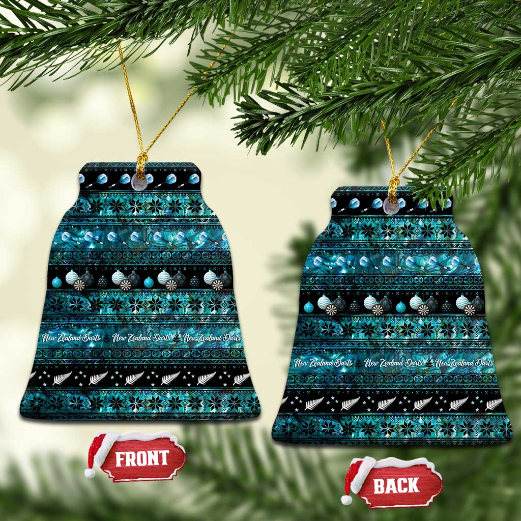 New Zealand Darts Christmas Ceramic Ornament Merry Xmas Aotearoa Maori Paua Shell - Polynesian Pride