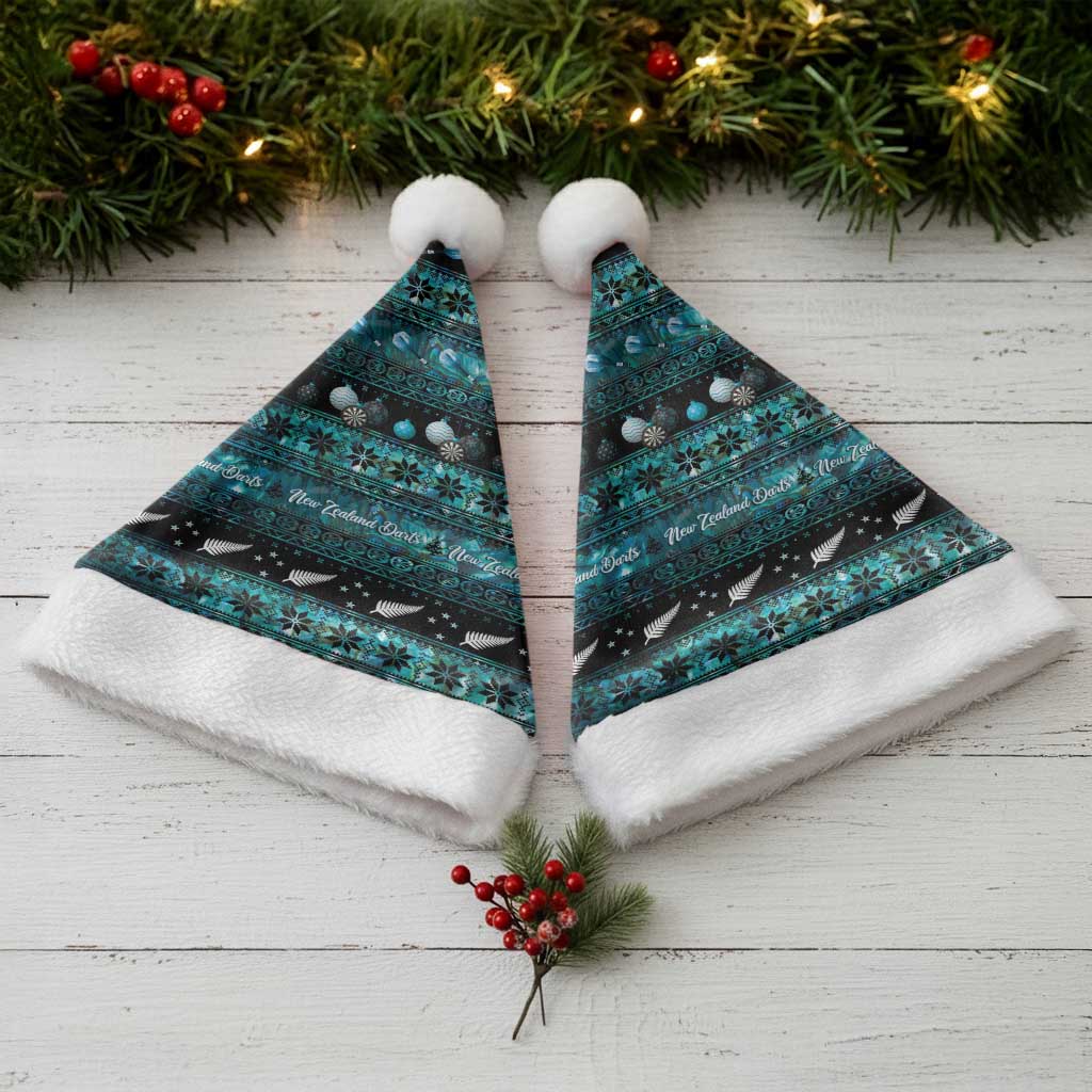 New Zealand Darts Christmas Santa Hat Merry Xmas Aotearoa Maori Paua Shell - Polynesian Pride