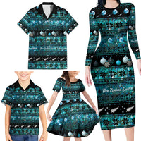 New Zealand Darts Christmas Family Matching Long Sleeve Bodycon Dress and Hawaiian Shirt Merry Xmas Aotearoa Maori Paua Shell LT14 - Polynesian Pride
