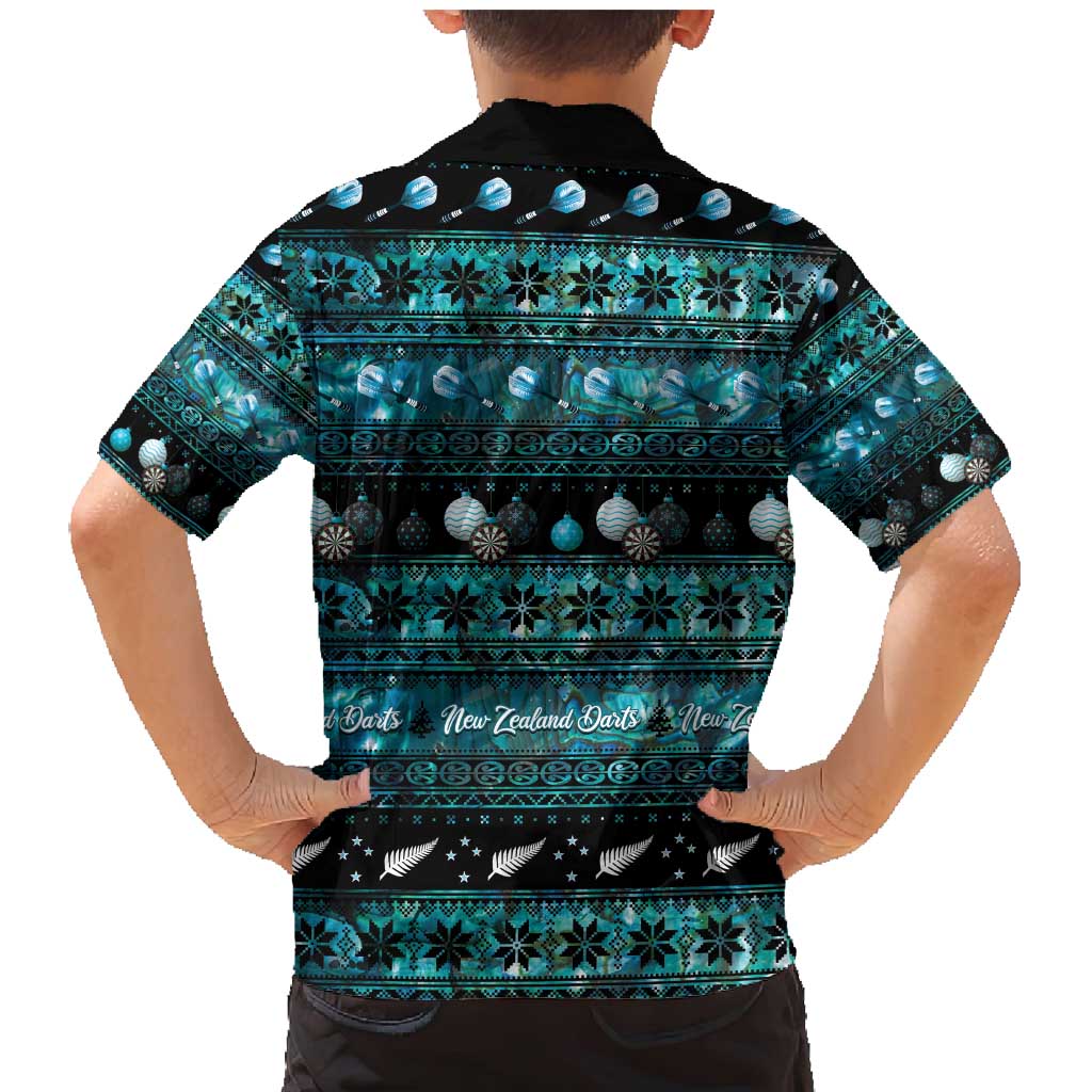 New Zealand Darts Christmas Family Matching Mermaid Dress and Hawaiian Shirt Merry Xmas Aotearoa Maori Paua Shell LT14 - Polynesian Pride