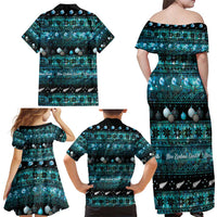 New Zealand Darts Christmas Family Matching Off Shoulder Maxi Dress and Hawaiian Shirt Merry Xmas Aotearoa Maori Paua Shell LT14 - Polynesian Pride