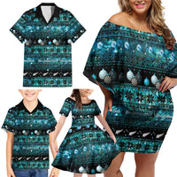 New Zealand Darts Christmas Family Matching Off Shoulder Short Dress and Hawaiian Shirt Merry Xmas Aotearoa Maori Paua Shell LT14 - Polynesian Pride