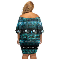 New Zealand Darts Christmas Family Matching Off Shoulder Short Dress and Hawaiian Shirt Merry Xmas Aotearoa Maori Paua Shell LT14 - Polynesian Pride