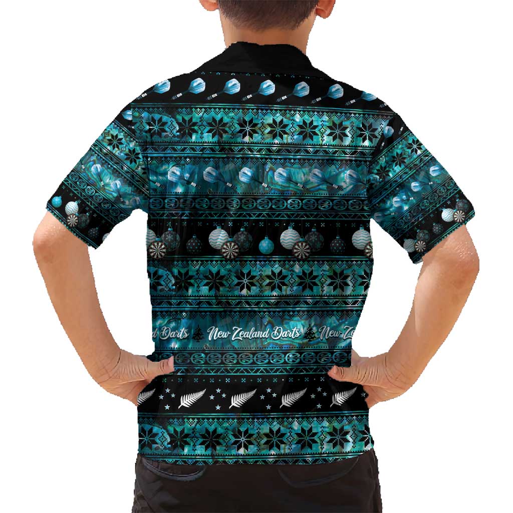New Zealand Darts Christmas Family Matching Summer Maxi Dress and Hawaiian Shirt Merry Xmas Aotearoa Maori Paua Shell LT14 - Polynesian Pride