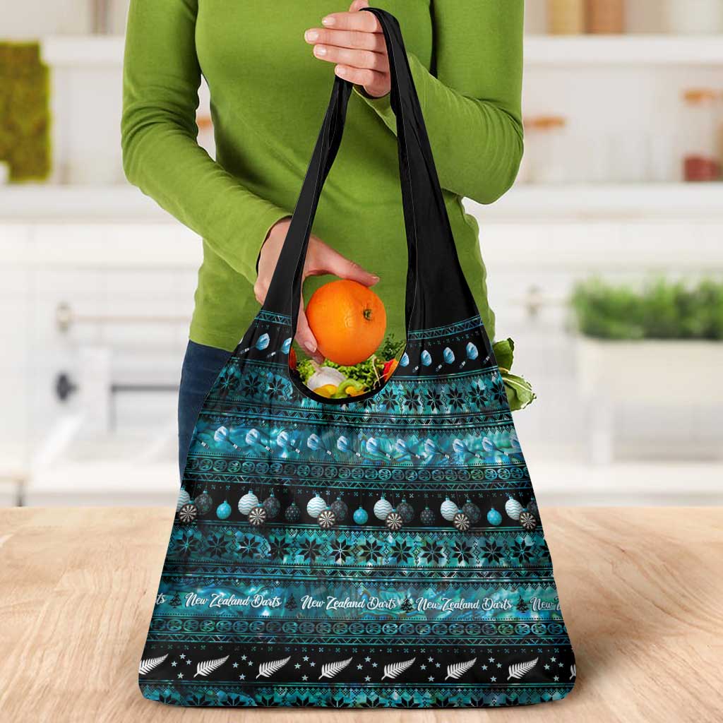 New Zealand Darts Christmas Grocery Bag Merry Xmas Aotearoa Maori Paua Shell LT14 - Polynesian Pride