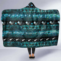 New Zealand Darts Christmas Hooded Blanket Merry Xmas Aotearoa Maori Paua Shell LT14 One Size Cyan - Polynesian Pride
