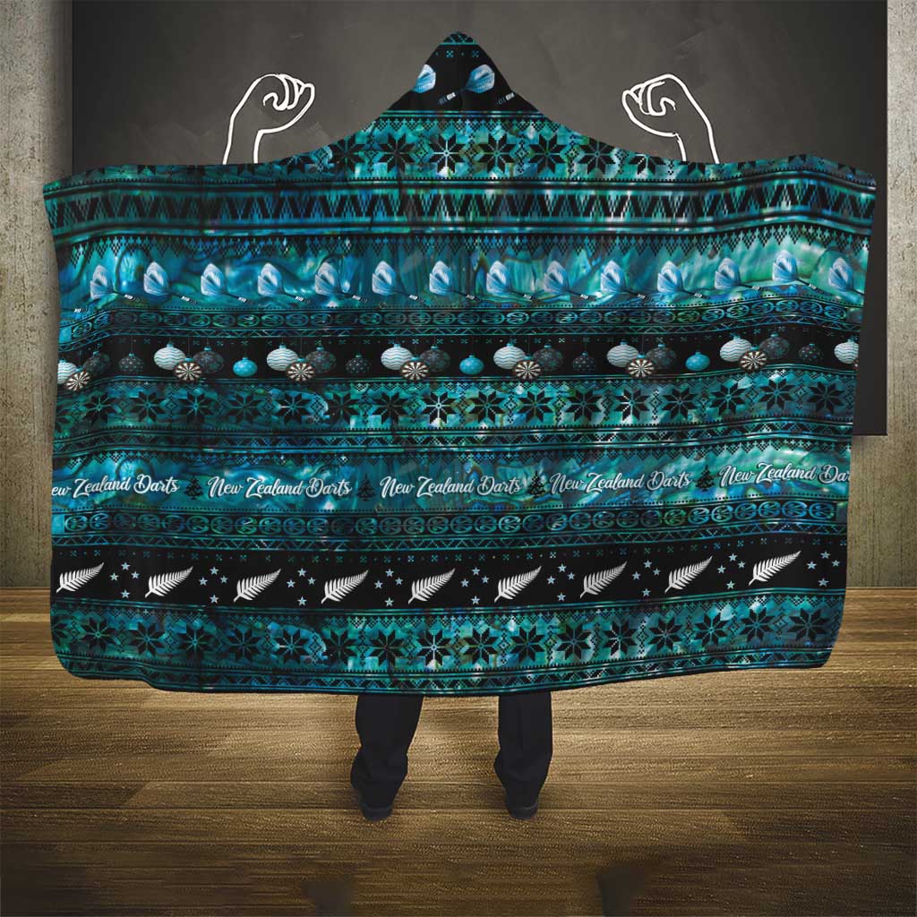 New Zealand Darts Christmas Hooded Blanket Merry Xmas Aotearoa Maori Paua Shell LT14 - Polynesian Pride