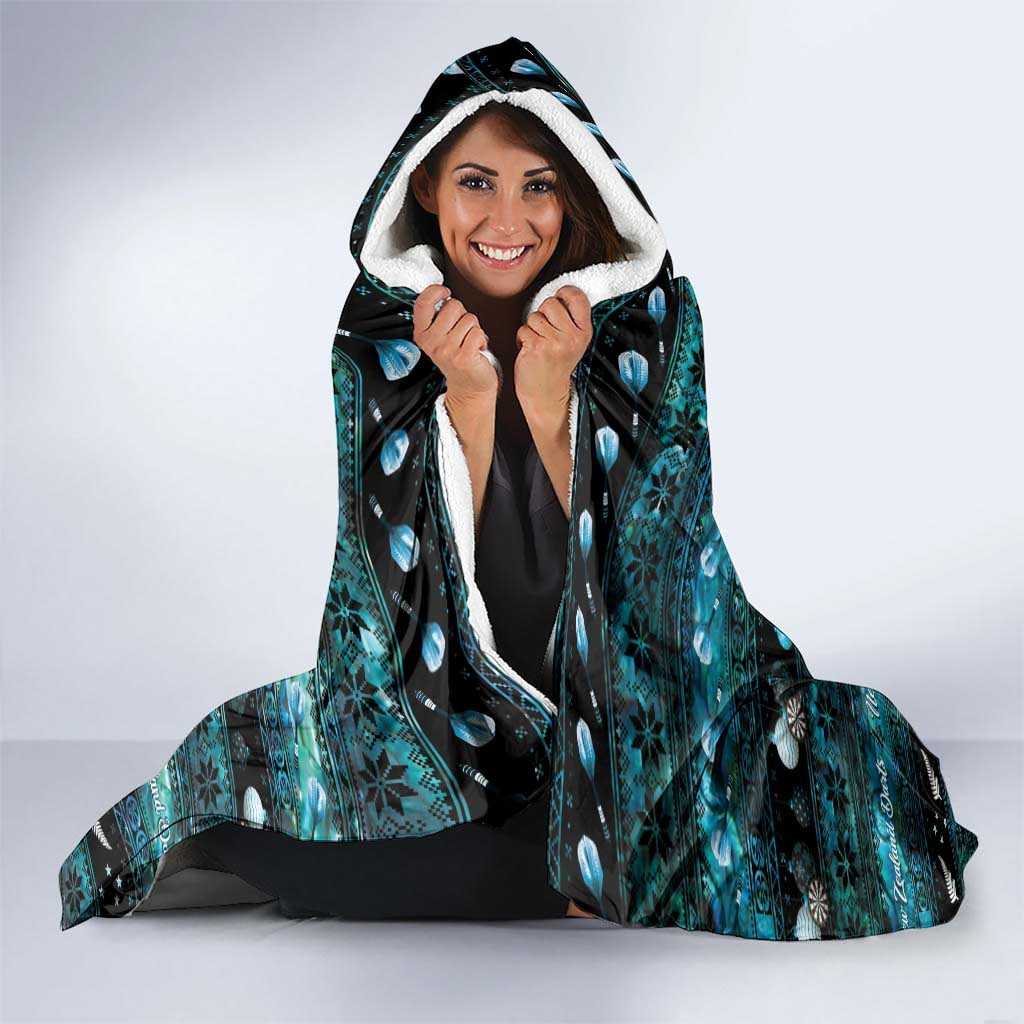 New Zealand Darts Christmas Hooded Blanket Merry Xmas Aotearoa Maori Paua Shell LT14 - Polynesian Pride
