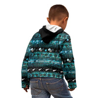 New Zealand Darts Christmas Kid Hoodie Merry Xmas Aotearoa Maori Paua Shell LT14 - Polynesian Pride