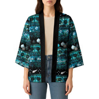 New Zealand Darts Christmas Kimono Merry Xmas Aotearoa Maori Paua Shell - Polynesian Pride