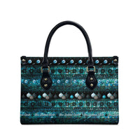 New Zealand Darts Christmas Leather Bag Merry Xmas Aotearoa Maori Paua Shell - Polynesian Pride