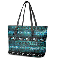 New Zealand Darts Christmas Leather Tote Bag Merry Xmas Aotearoa Maori Paua Shell LT14 - Polynesian Pride