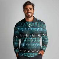 New Zealand Darts Christmas Long Sleeve Polo Shirt Merry Xmas Aotearoa Maori Paua Shell LT14 - Polynesian Pride