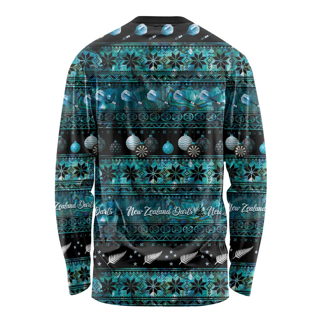 New Zealand Darts Christmas Long Sleeve Shirt Merry Xmas Aotearoa Maori Paua Shell LT14 - Polynesian Pride