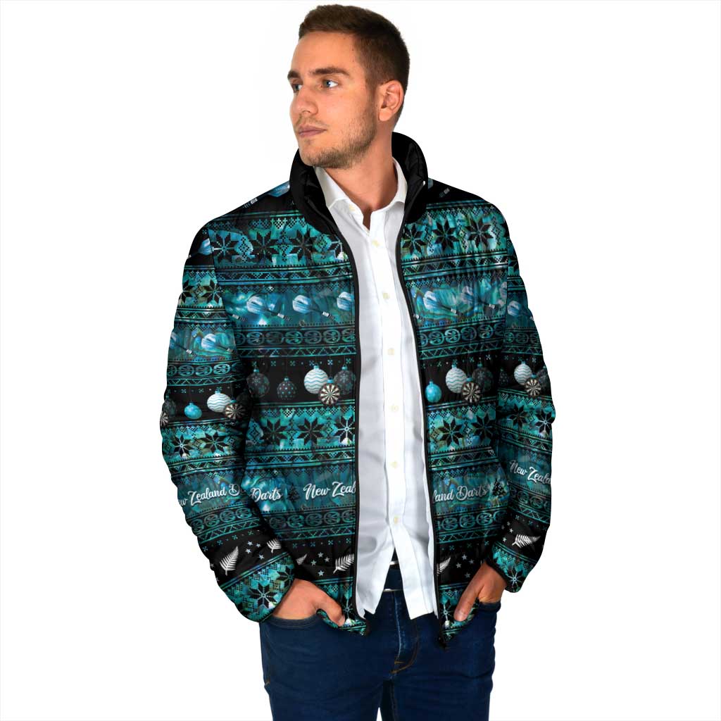New Zealand Darts Christmas Padded Jacket Merry Xmas Aotearoa Maori Paua Shell - Polynesian Pride