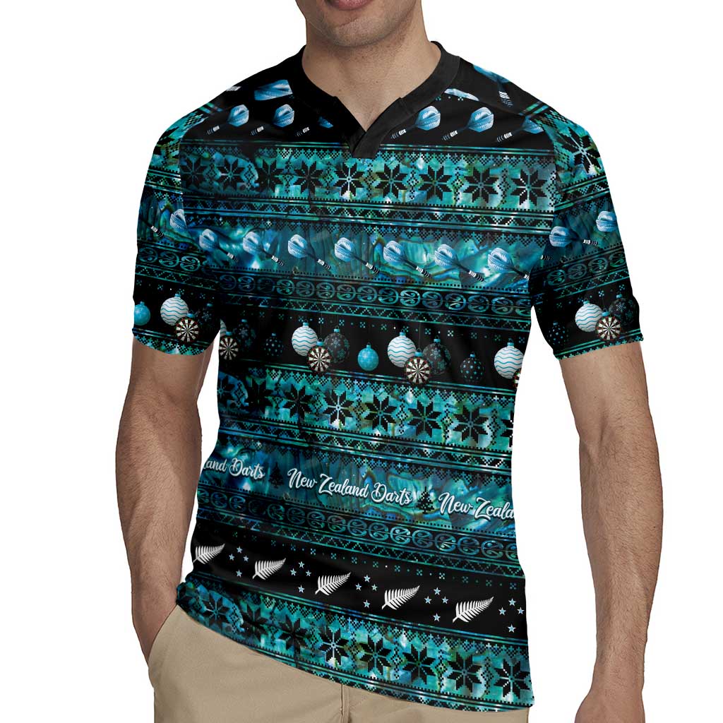 New Zealand Darts Christmas Rugby Jersey Merry Xmas Aotearoa Maori Paua Shell LT14 - Polynesian Pride