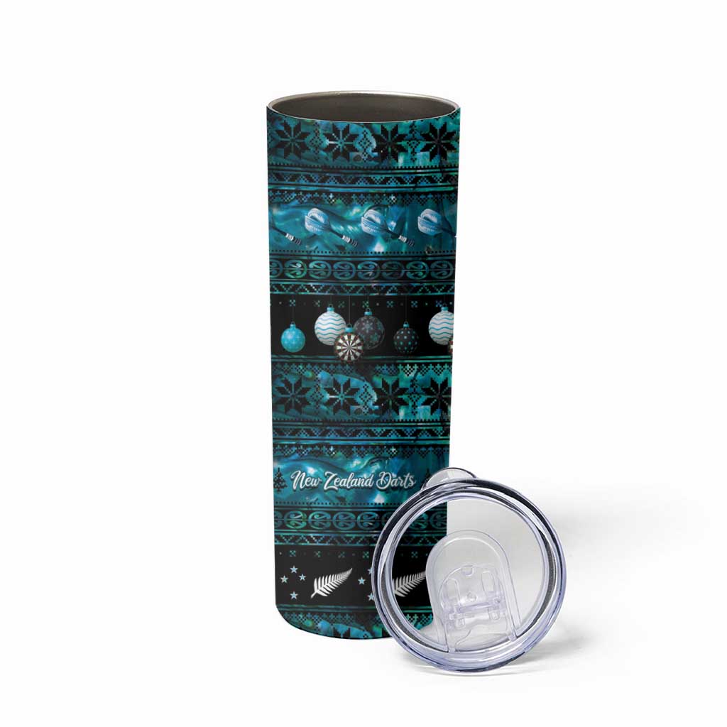 New Zealand Darts Christmas Skinny Tumbler Merry Xmas Aotearoa Maori Paua Shell LT14 - Polynesian Pride