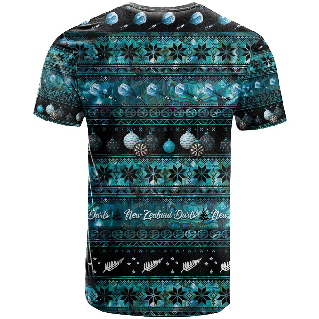 New Zealand Darts Christmas T Shirt Merry Xmas Aotearoa Maori Paua Shell LT14 - Polynesian Pride