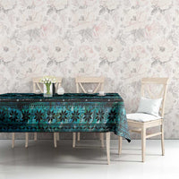 New Zealand Darts Christmas Tablecloth Merry Xmas Aotearoa Maori Paua Shell - Polynesian Pride