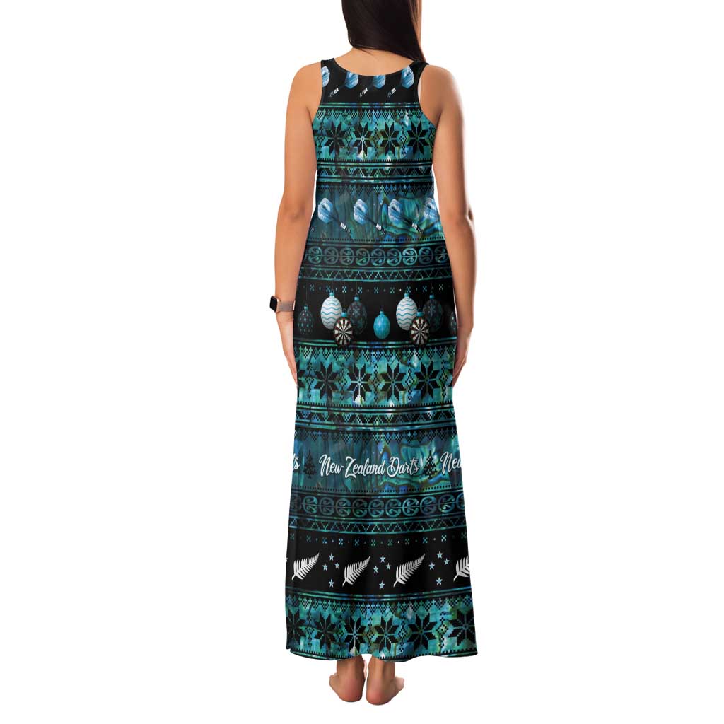 New Zealand Darts Christmas Tank Maxi Dress Merry Xmas Aotearoa Maori Paua Shell LT14 - Polynesian Pride