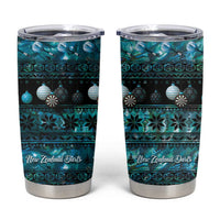 New Zealand Darts Christmas Tumbler Cup Merry Xmas Aotearoa Maori Paua Shell LT14 Cyan - Polynesian Pride