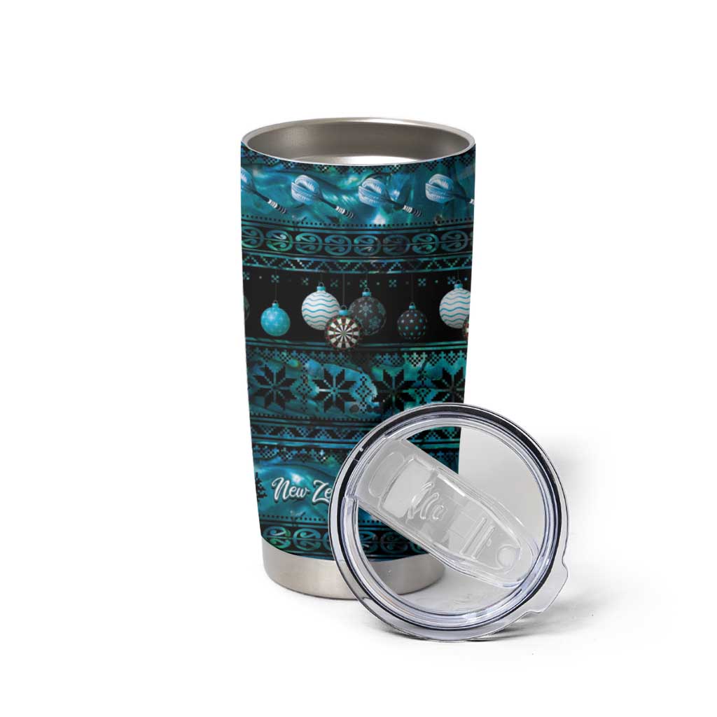 New Zealand Darts Christmas Tumbler Cup Merry Xmas Aotearoa Maori Paua Shell LT14 - Polynesian Pride