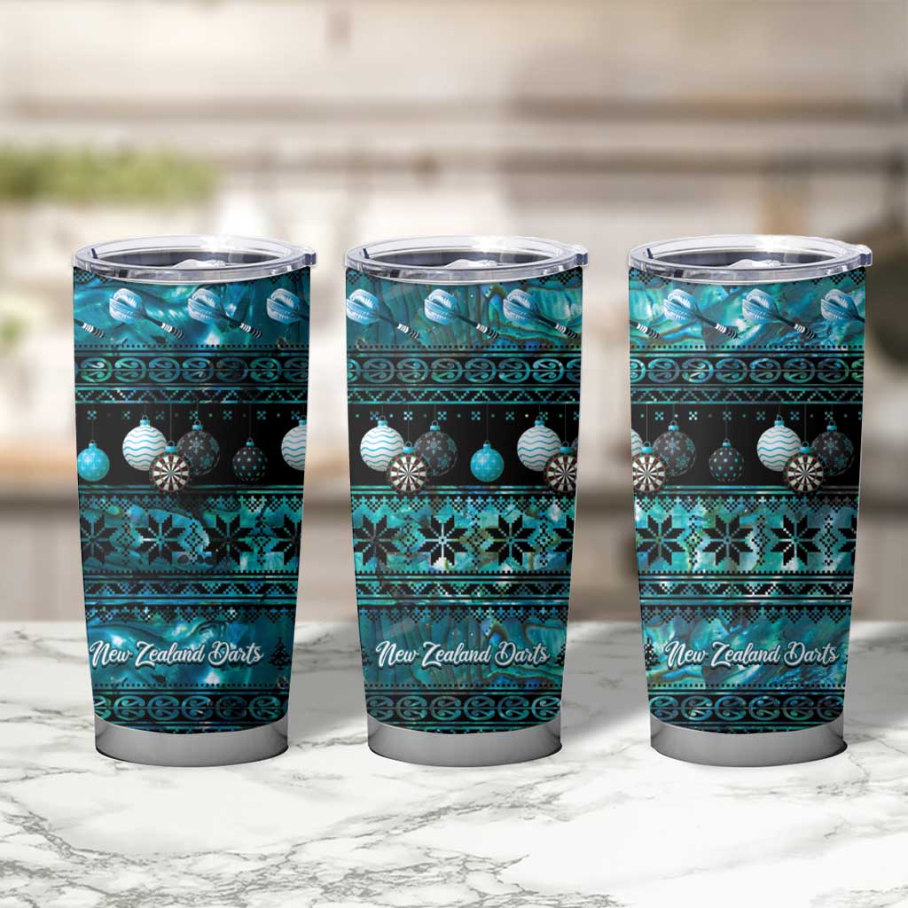 New Zealand Darts Christmas Tumbler Cup Merry Xmas Aotearoa Maori Paua Shell LT14 - Polynesian Pride