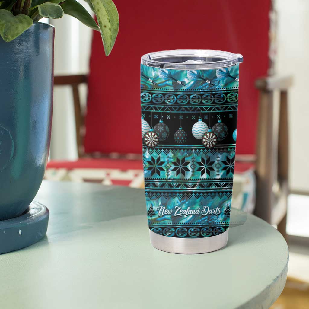 New Zealand Darts Christmas Tumbler Cup Merry Xmas Aotearoa Maori Paua Shell LT14 - Polynesian Pride