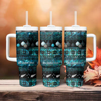 New Zealand Darts Christmas Tumbler With Handle Merry Xmas Aotearoa Maori Paua Shell LT14 - Polynesian Pride
