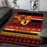 Papua New Guinea Christmas Area Rug Bikpela hamamas blong dispela Krismas LT14 Red - Polynesian Pride