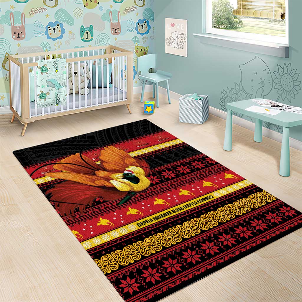 Papua New Guinea Christmas Area Rug Bikpela hamamas blong dispela Krismas LT14 - Polynesian Pride