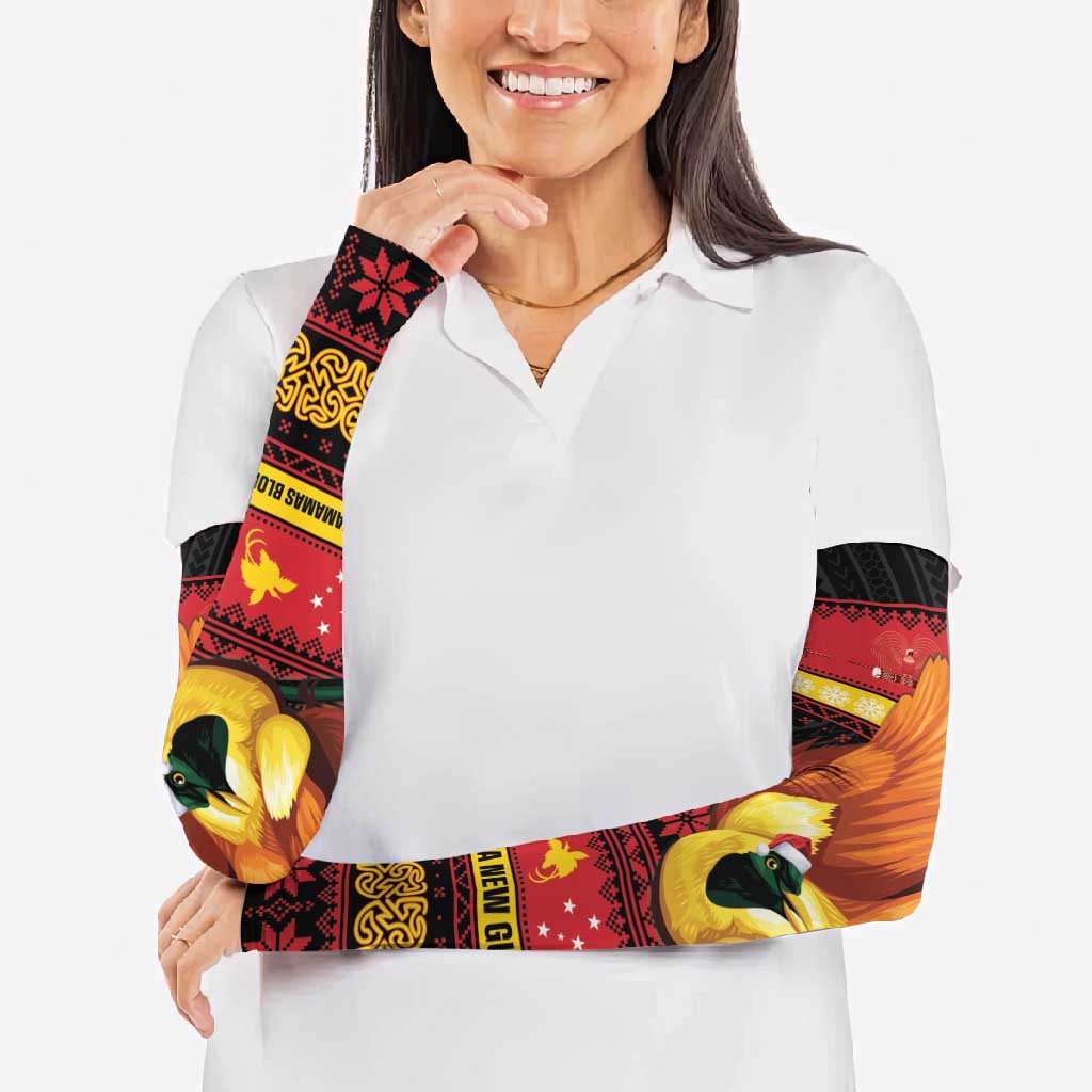 Papua New Guinea Christmas Arm Sleeves Bikpela hamamas blong dispela Krismas LT14 - Polynesian Pride