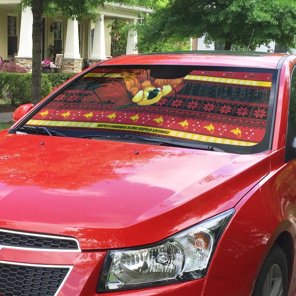 Papua New Guinea Christmas Auto Sun Shade Bikpela hamamas blong dispela Krismas LT14 - Polynesian Pride
