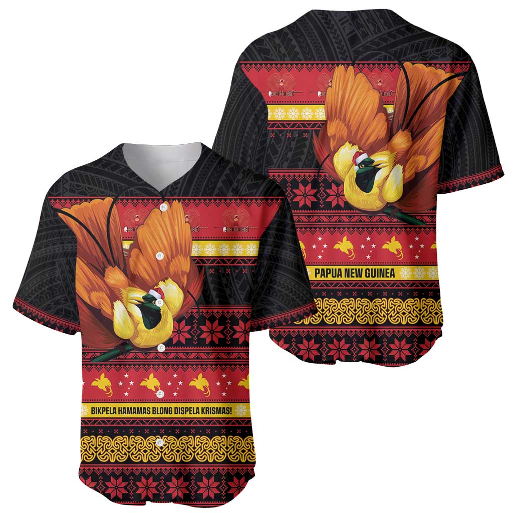 Papua New Guinea Christmas Baseball Jersey Bikpela hamamas blong dispela Krismas LT14 - Polynesian Pride