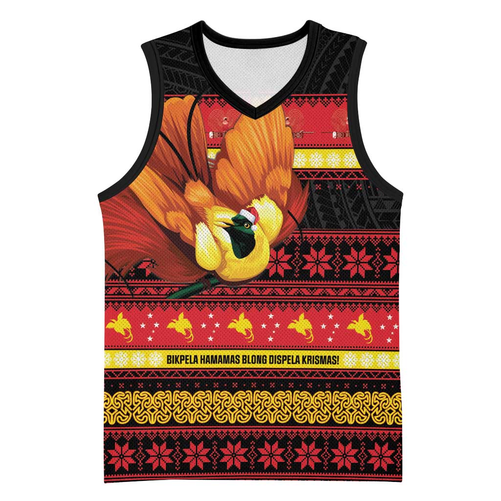 Papua New Guinea Christmas Basketball Jersey Bikpela hamamas blong dispela Krismas LT14 Unisex Red - Polynesian Pride