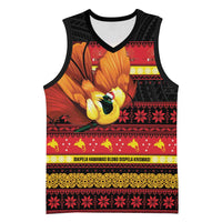 Papua New Guinea Christmas Basketball Jersey Bikpela hamamas blong dispela Krismas LT14 Unisex Red - Polynesian Pride